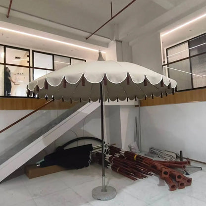 Aluminum Hub Valance Fiber Center Pole Umbrella