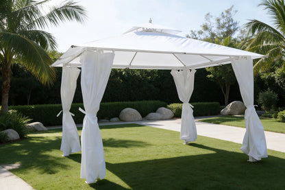 Modern Metal Straw Gazebo with Waterproof Roof