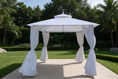 Modern Metal Straw Gazebo with Waterproof Roof