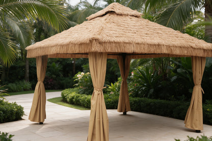 Custom Outdoor Steel Frame Straw Gazebo