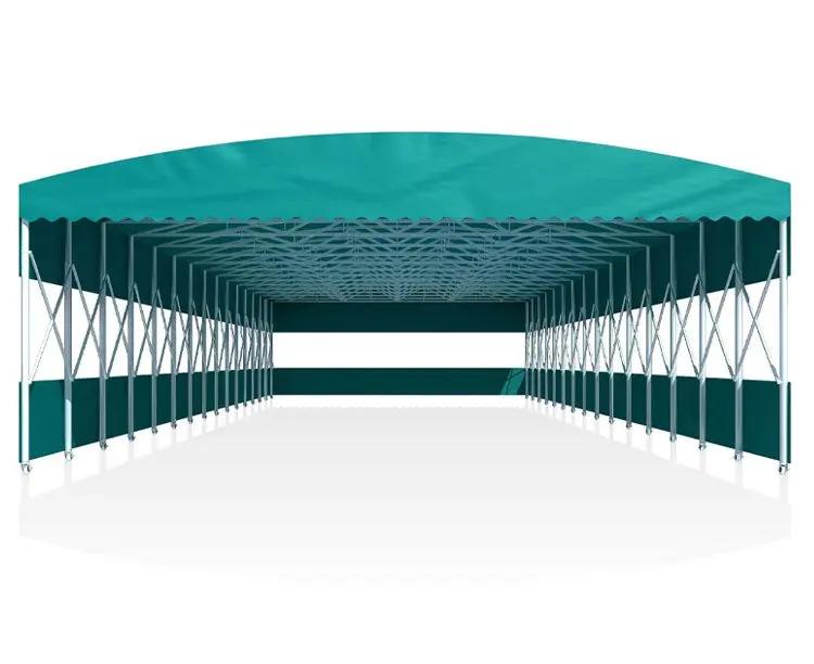 Foldable sliding awning
