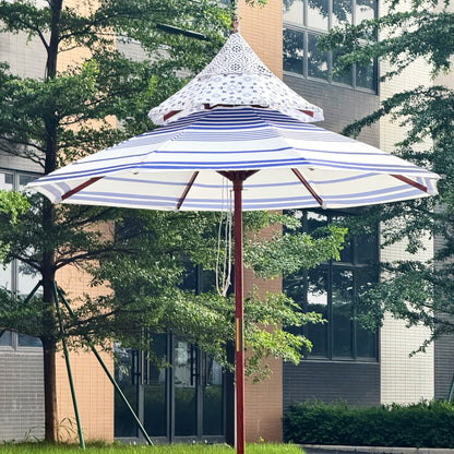 Double Tier Peak Central Pole Umbrella