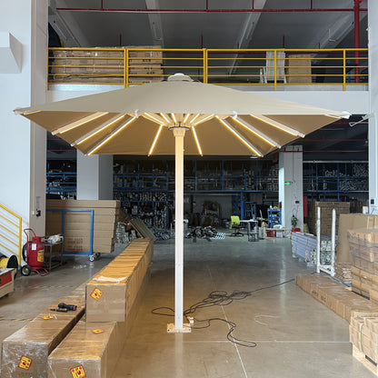 Starry Sky Umbrella In Khaki With LED Light