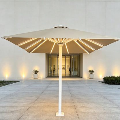 Starry Sky Umbrella In Khaki With LED Light