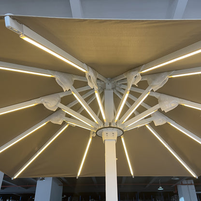 Starry Sky Umbrella In Khaki With LED Light