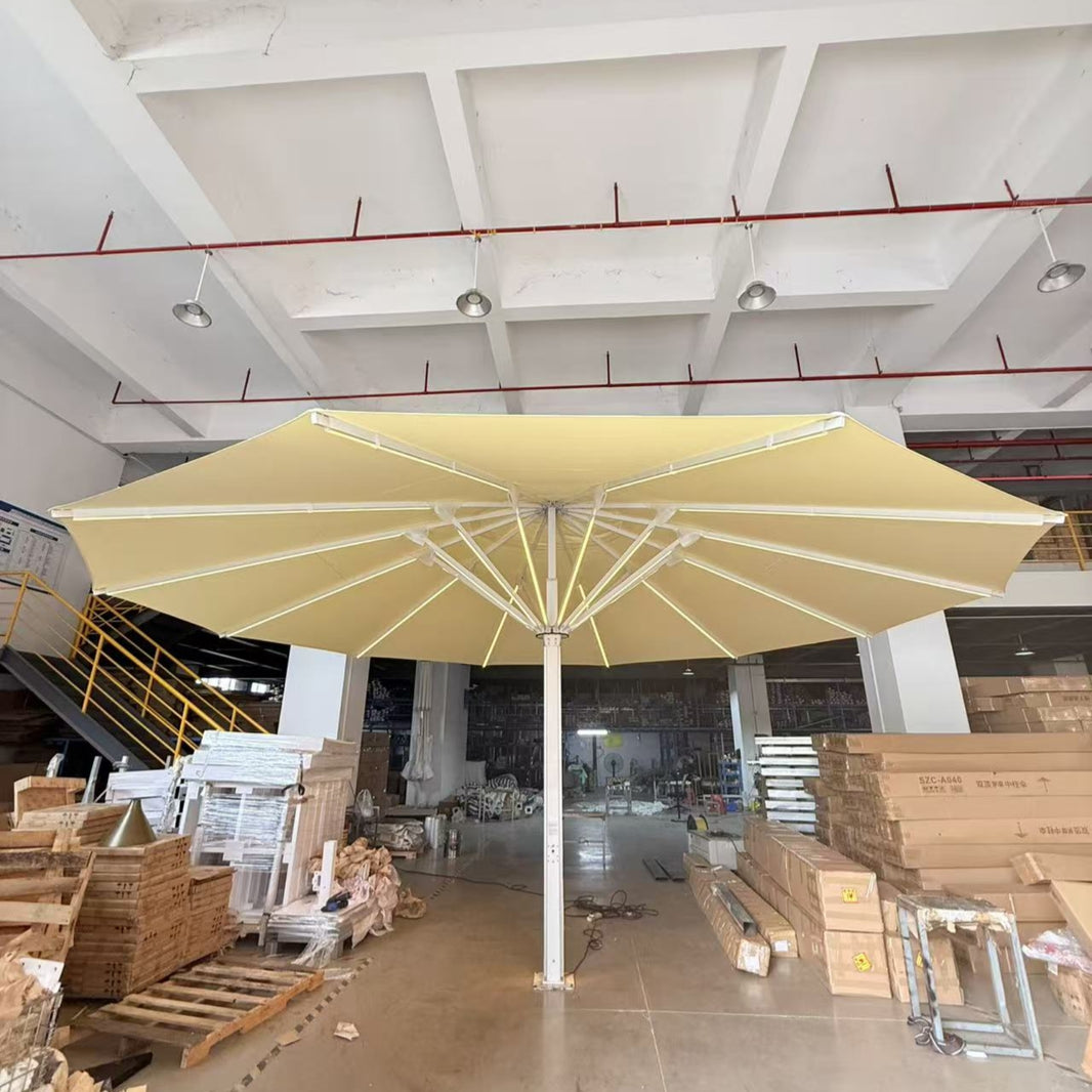 Pillar with lighted starry sky umbrella