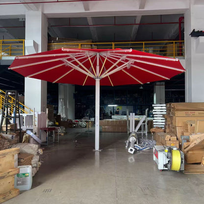 Red starry sky umbrella with LED light in ribs