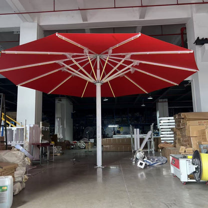 Red starry sky umbrella with LED light in ribs