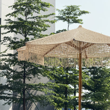 Stylish Rope-Woven Umbrella for Outdoor Space