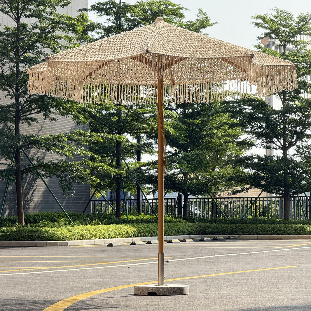 Stylish Rope-Woven Umbrella for Outdoor Space