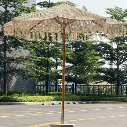 Stylish Rope-Woven Umbrella for Outdoor Space