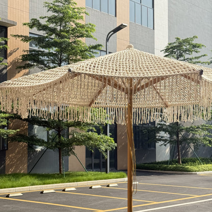 Stylish Rope-Woven Umbrella for Outdoor Space