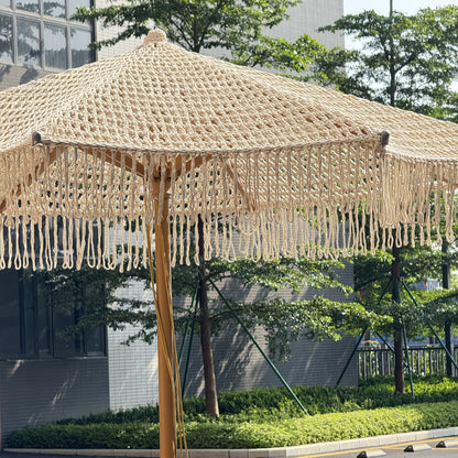 Stylish Rope-Woven Umbrella for Outdoor Space