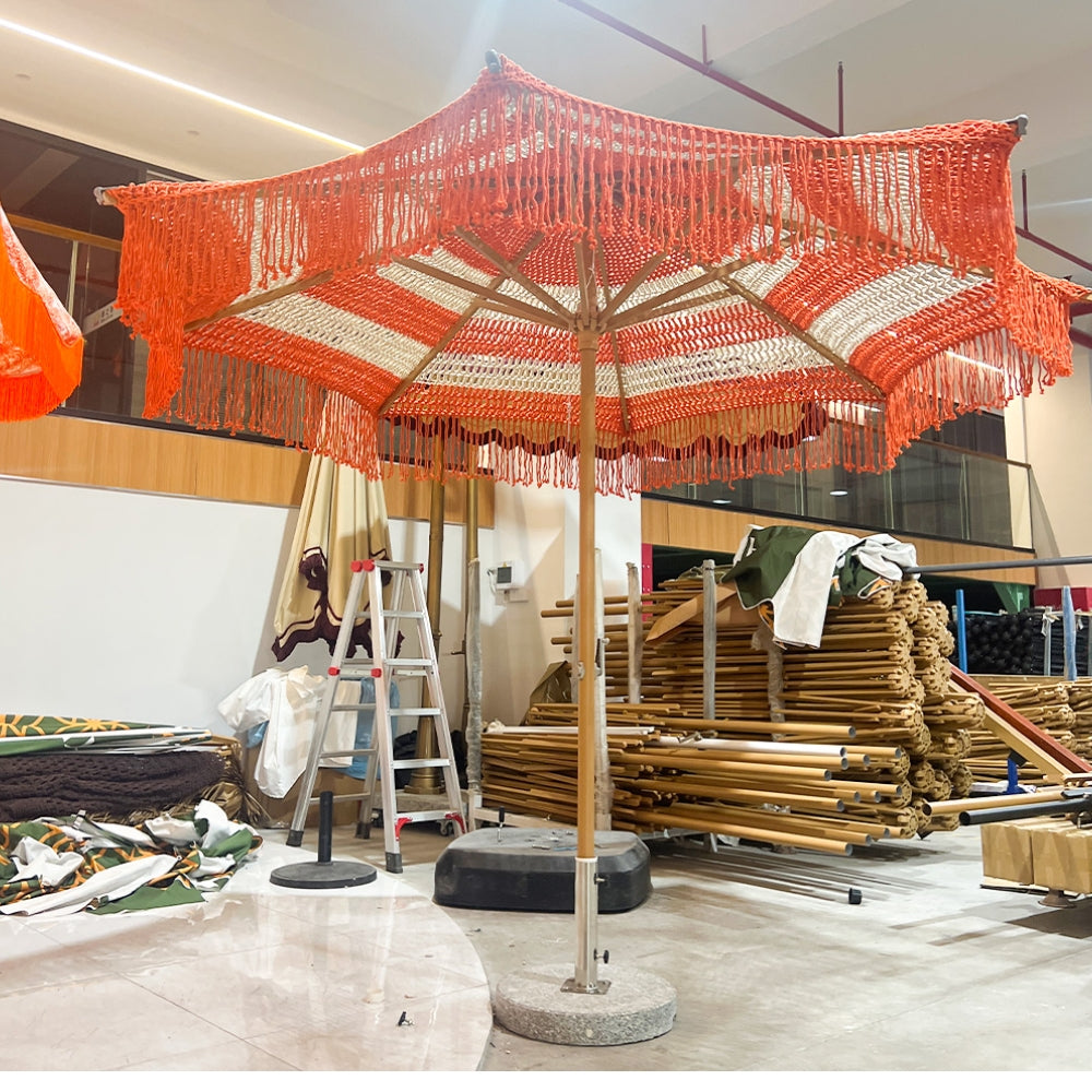 Premium Rope-Woven Umbrella for Patio Use