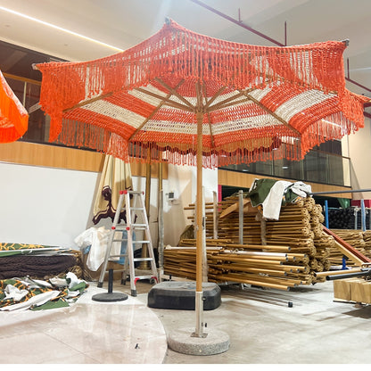 Premium Rope-Woven Umbrella for Patio Use