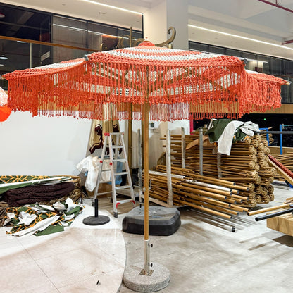 Premium Rope-Woven Umbrella for Patio Use
