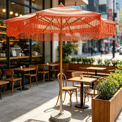Premium Rope-Woven Umbrella for Patio Use