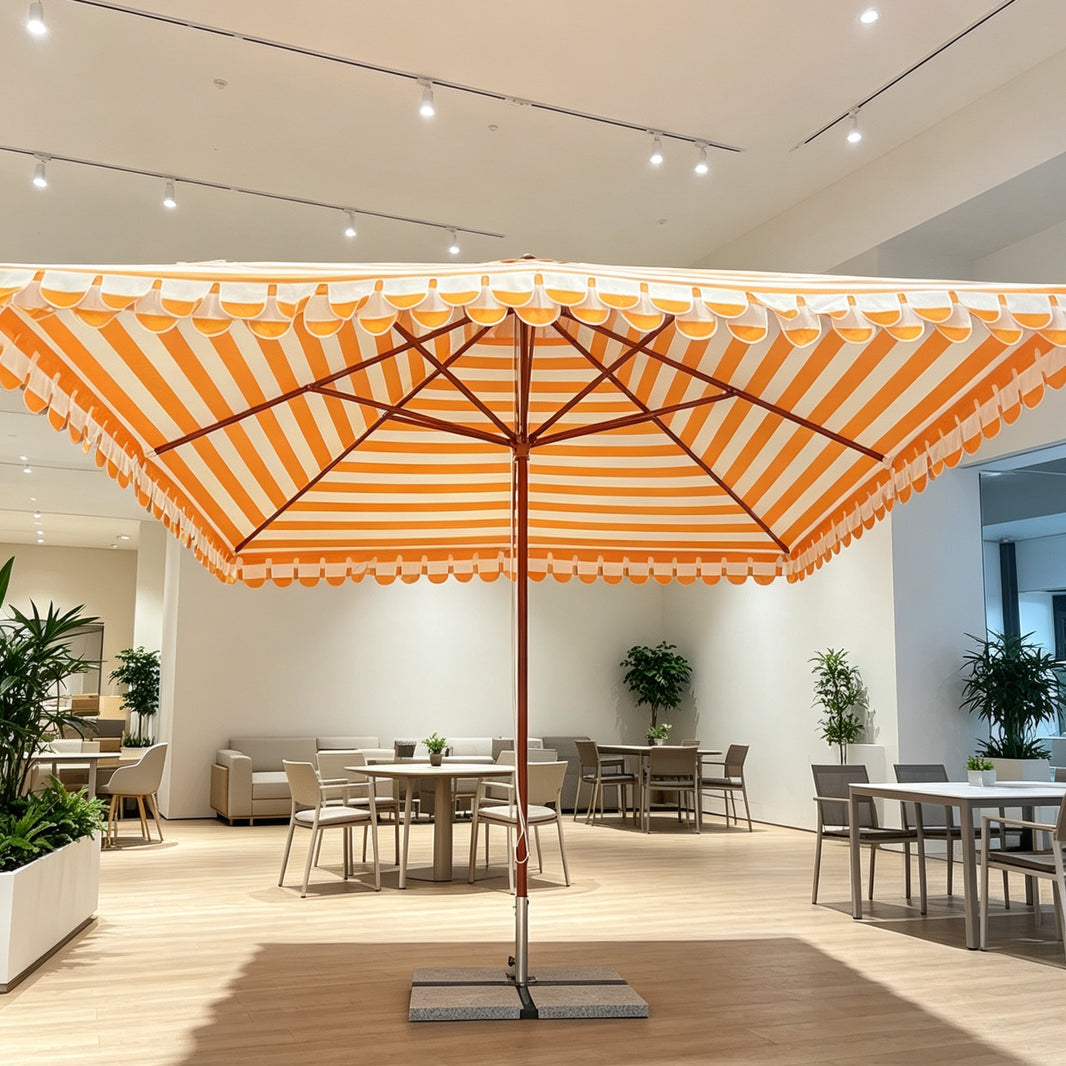 Tiltable Patio Umbrella with Wavy Edge