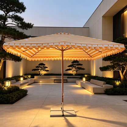 Tiltable Patio Umbrella with Wavy Edge
