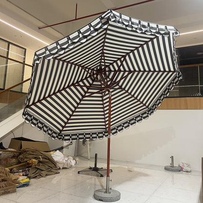 Luxury Ruffle Edge Tiltable Backyard Parasol