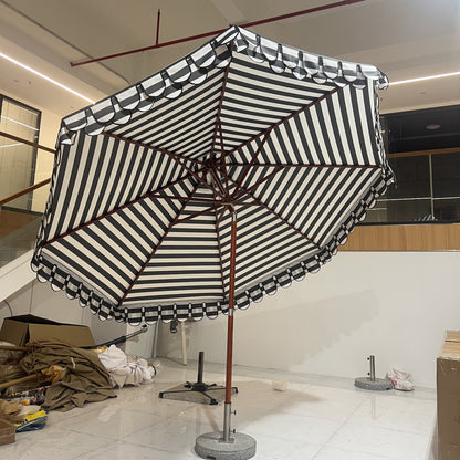 Luxury Ruffle Edge Tiltable Backyard Parasol