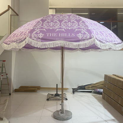 Semi-Circular Tassel Pillar Umbrella