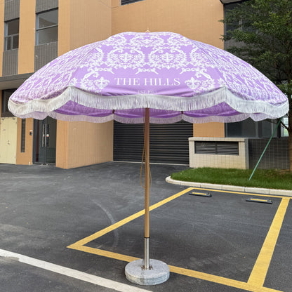 Semi-Circular Tassel Pillar Umbrella