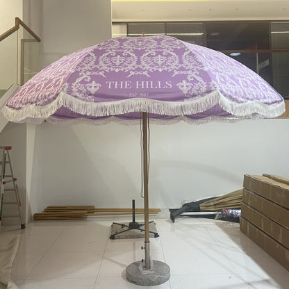 Semi-Circular Tassel Pillar Umbrella