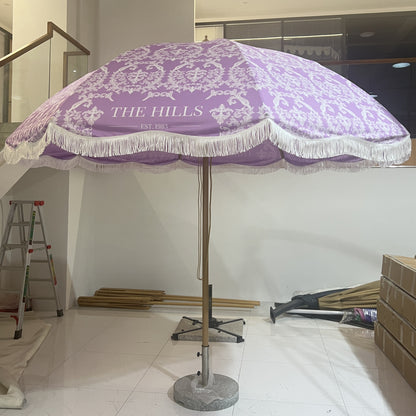 Semi-Circular Tassel Pillar Umbrella
