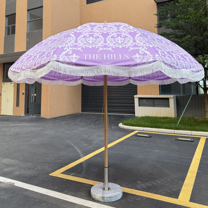 Semi-Circular Tassel Pillar Umbrella