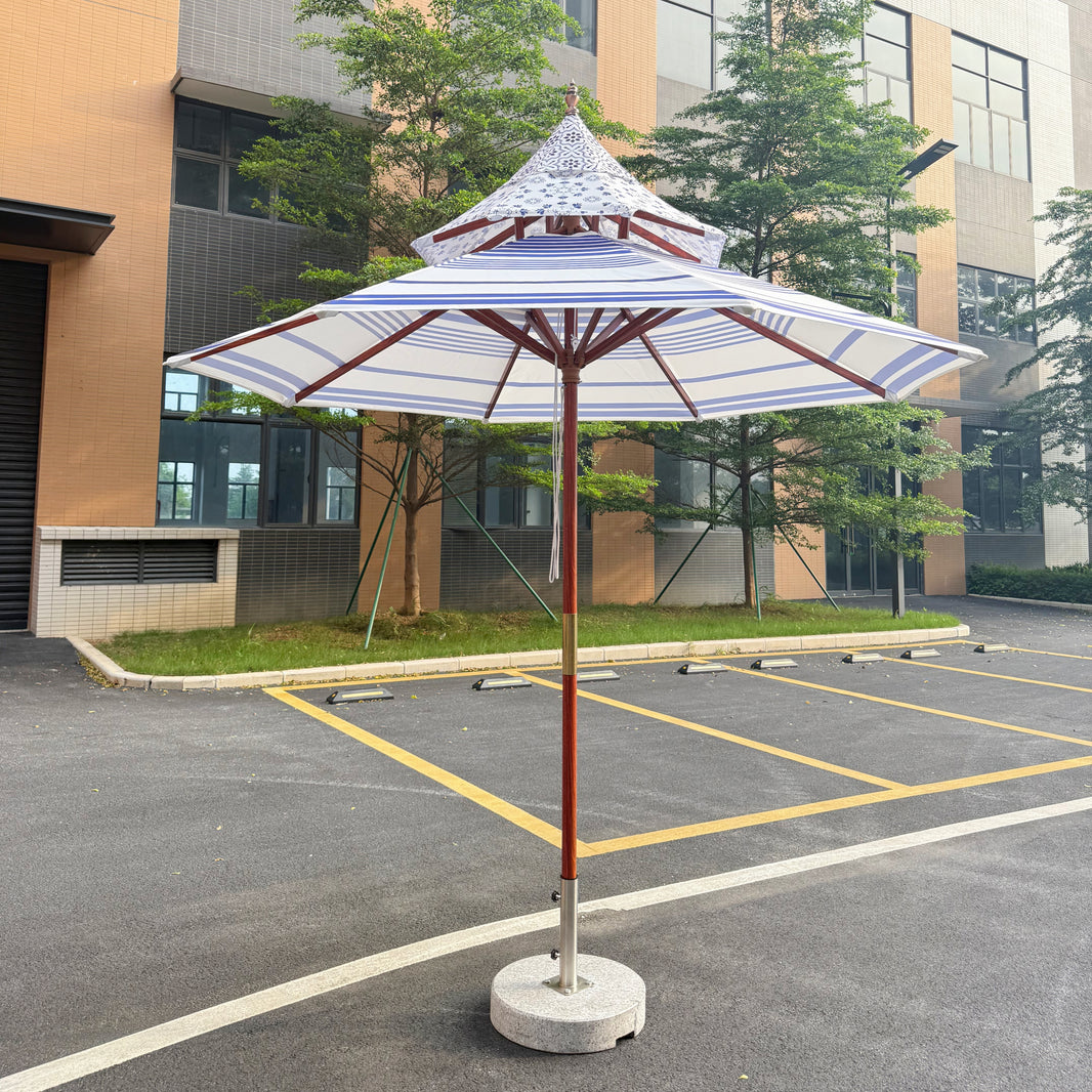 Double Tier Peak Central Pole Umbrella