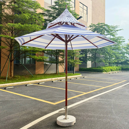 Double Tier Peak Central Pole Umbrella