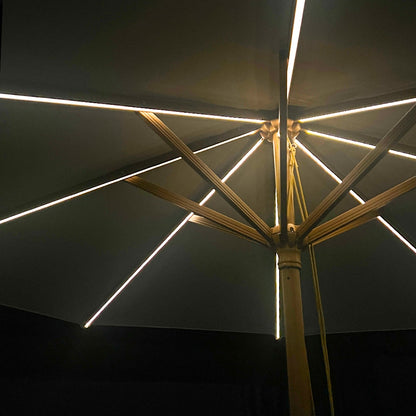 Outdoor Center Pillar Umbrella With LED Light
