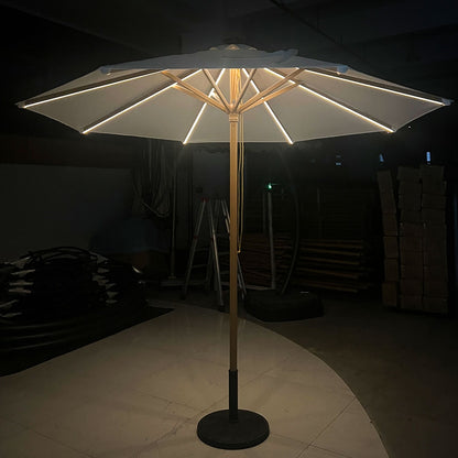 Outdoor Center Pillar Umbrella With LED Light