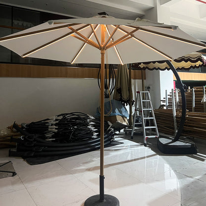 Outdoor Center Pillar Umbrella With LED Light