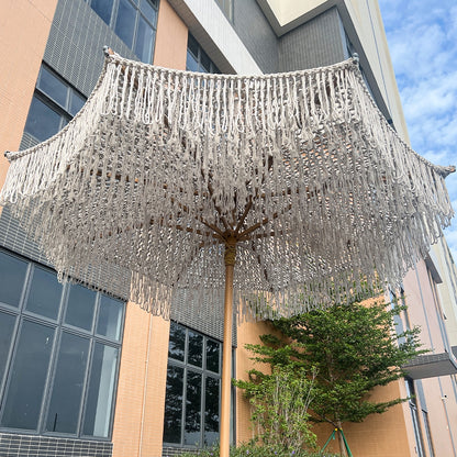 Woven Rope Middle Pole Outdoor Umbrella