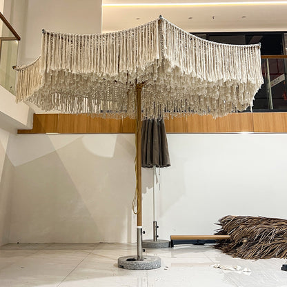 Woven Rope Middle Pole Outdoor Umbrella