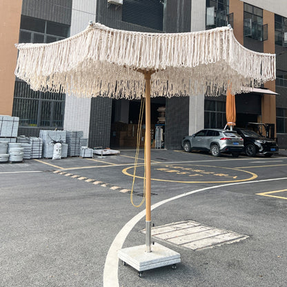 Woven Rope Middle Pole Outdoor Umbrella