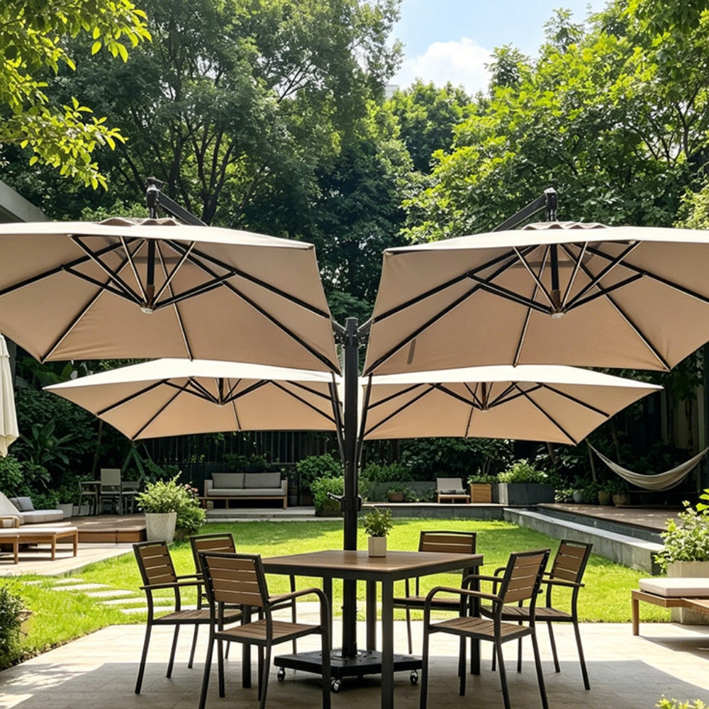 Modern 4 Head Cantilever Shade Umbrella