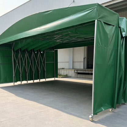Foldable sliding awning