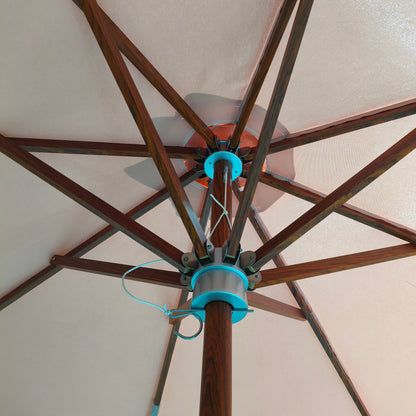 Hand Crank Aluminum Fraame & Hub Center Pillar Umbrella