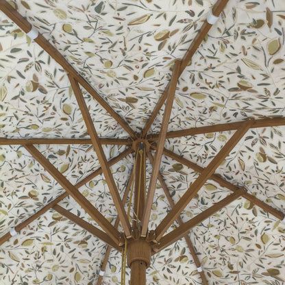 Hand Crank Elegant Fringe Tassel Center Pillar Umbrella