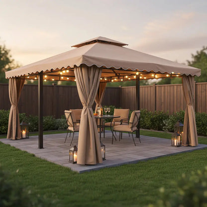 Wrought Iron Pavilion for Backyard Leisure