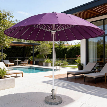 Windproof Fiberglass Middle Pole Garden Parasol