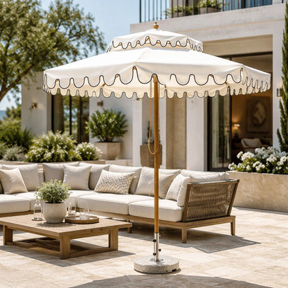 Double-Top Valance Center Pole Umbrella