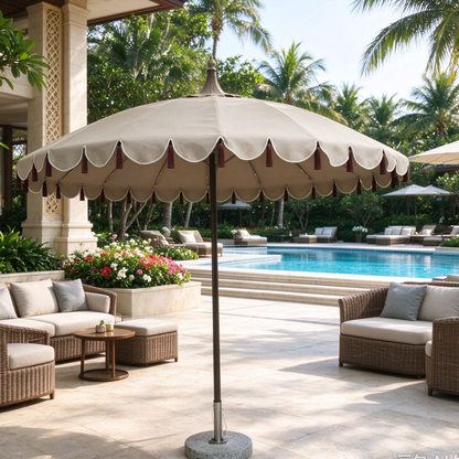 Aluminum Hub Valance Fiber Center Pole Umbrella