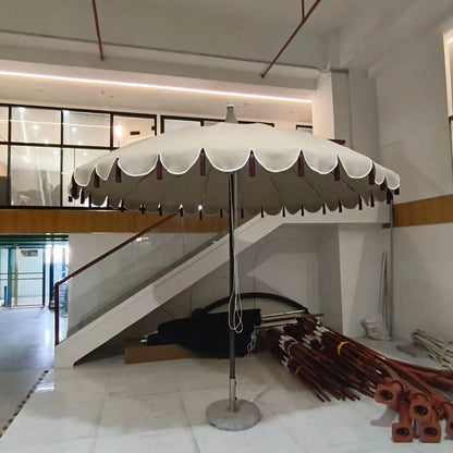 Aluminum Hub Valance Fiber Center Pole Umbrella