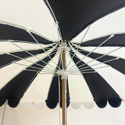 Black & White Pagoda Fiber Center Pole Pagoda Umbrella