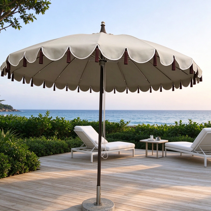 Aluminum Hub Valance Fiber Center Pole Umbrella
