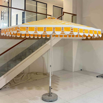 Wavy Ruffled Edge Center Pole Patio Umbrella